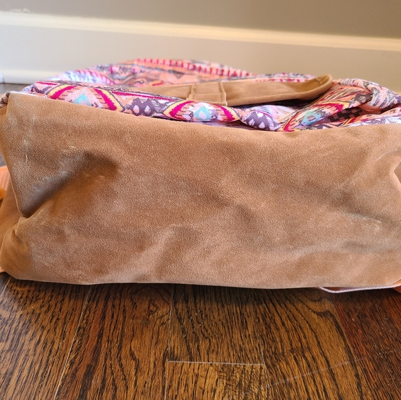 Roxy Peach Southwest Style Backpack with Suede Bottom & Laptop Sleeve - Picture 9 of 12